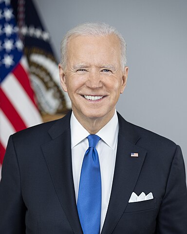 El presidente Joe Biden posa para su retrato oficial el miércoles 3 de marzo de 2021, en la Biblioteca de la Casa Blanca. (Foto oficial de la Casa Blanca por Adam Schultz)