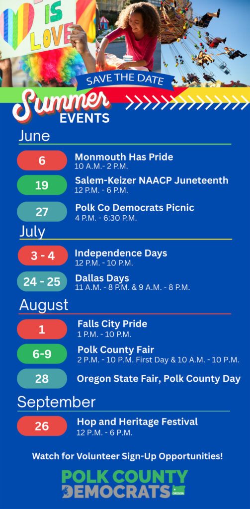 Polk County Dems Summer Schedule 2026