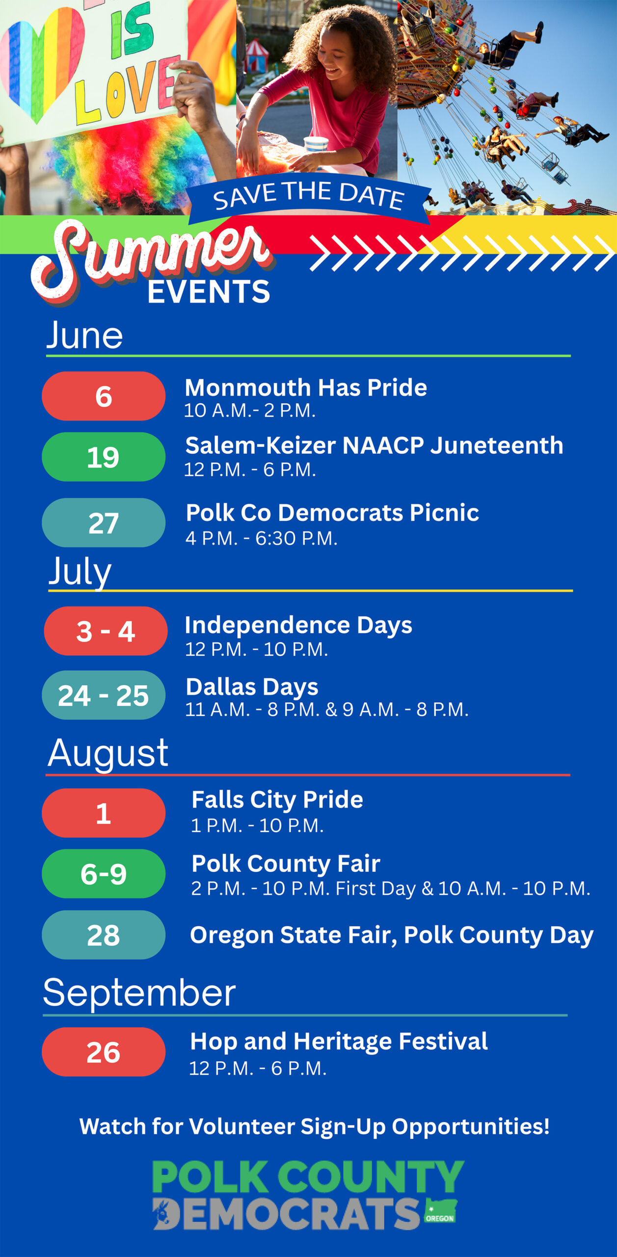 Polk County Dems Summer Schedule 2026